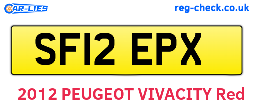 SF12EPX are the vehicle registration plates.