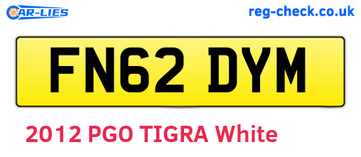 FN62DYM are the vehicle registration plates.