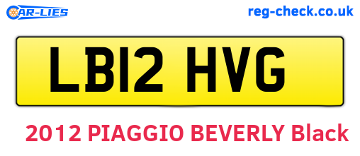 LB12HVG are the vehicle registration plates.