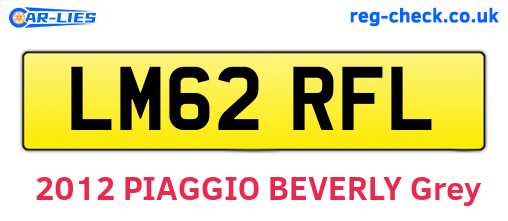 LM62RFL are the vehicle registration plates.