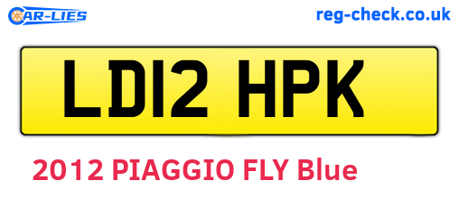 LD12HPK are the vehicle registration plates.