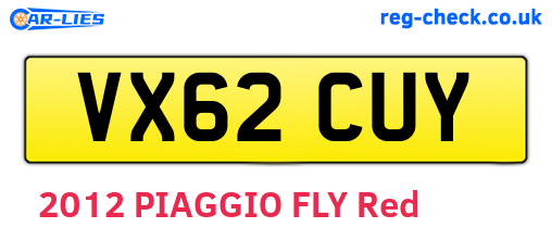 VX62CUY are the vehicle registration plates.