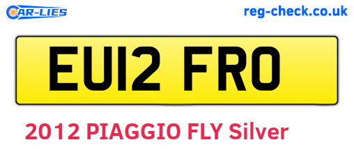EU12FRO are the vehicle registration plates.