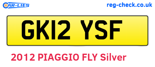 GK12YSF are the vehicle registration plates.