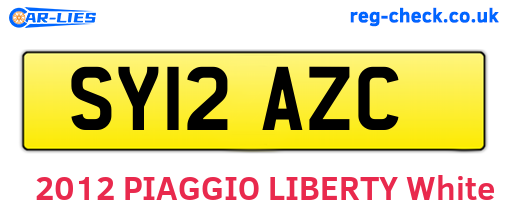 SY12AZC are the vehicle registration plates.
