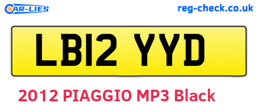LB12YYD are the vehicle registration plates.
