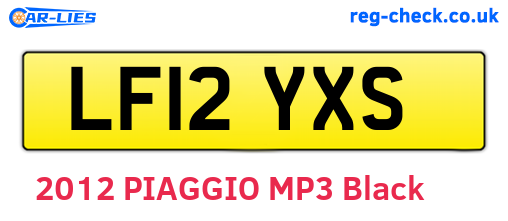 LF12YXS are the vehicle registration plates.