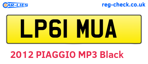 LP61MUA are the vehicle registration plates.