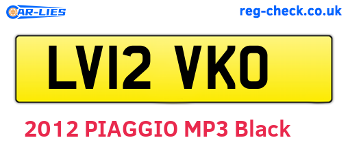 LV12VKO are the vehicle registration plates.
