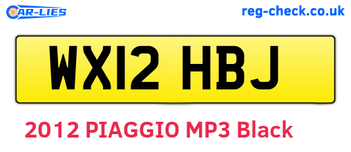 WX12HBJ are the vehicle registration plates.