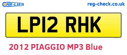 LP12RHK are the vehicle registration plates.