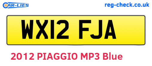 WX12FJA are the vehicle registration plates.