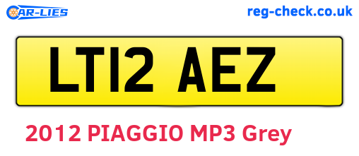 LT12AEZ are the vehicle registration plates.