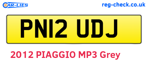 PN12UDJ are the vehicle registration plates.