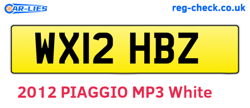 WX12HBZ are the vehicle registration plates.