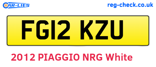 FG12KZU are the vehicle registration plates.