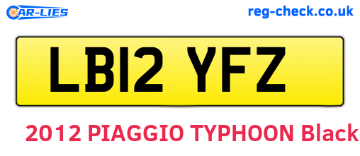 LB12YFZ are the vehicle registration plates.