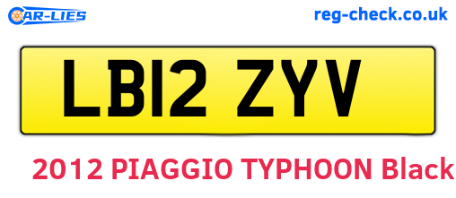 LB12ZYV are the vehicle registration plates.
