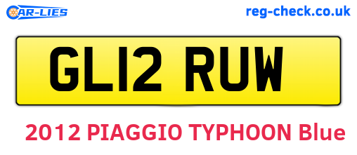 GL12RUW are the vehicle registration plates.
