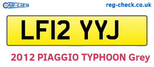 LF12YYJ are the vehicle registration plates.