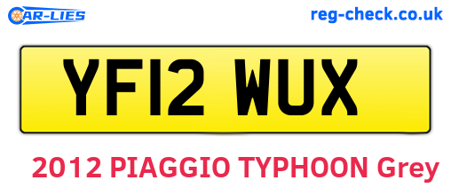 YF12WUX are the vehicle registration plates.