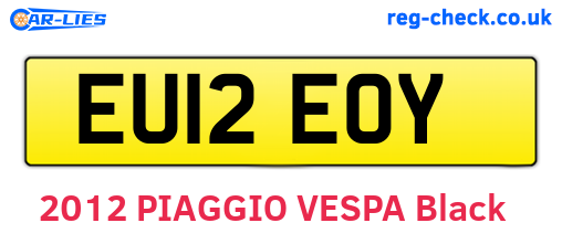 EU12EOY are the vehicle registration plates.