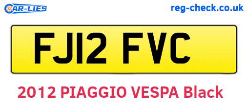 FJ12FVC are the vehicle registration plates.