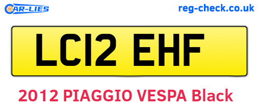 LC12EHF are the vehicle registration plates.