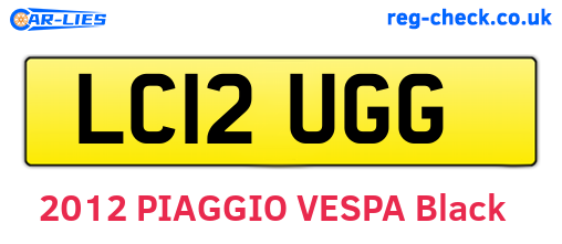 LC12UGG are the vehicle registration plates.