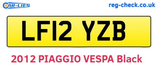 LF12YZB are the vehicle registration plates.