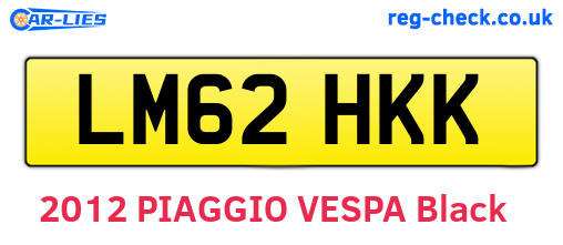 LM62HKK are the vehicle registration plates.