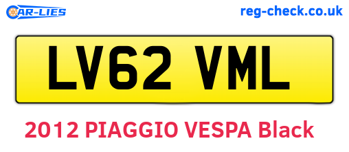LV62VML are the vehicle registration plates.