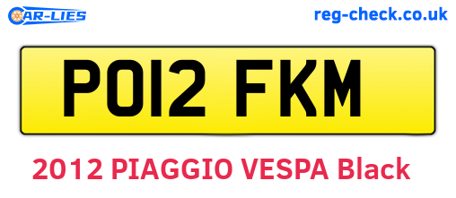 PO12FKM are the vehicle registration plates.