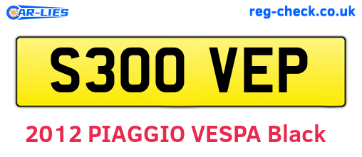 S300VEP are the vehicle registration plates.