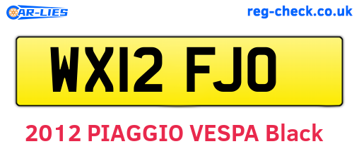 WX12FJO are the vehicle registration plates.