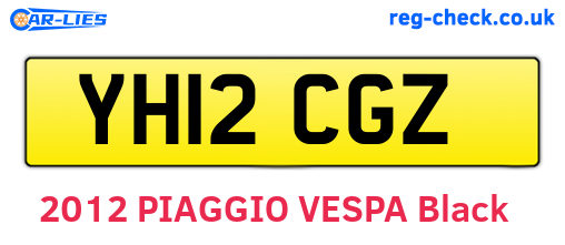 YH12CGZ are the vehicle registration plates.