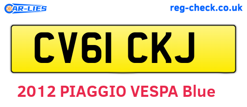 CV61CKJ are the vehicle registration plates.