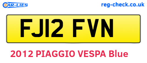 FJ12FVN are the vehicle registration plates.