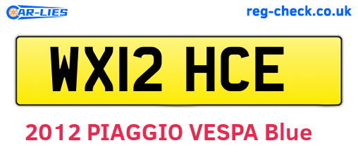 WX12HCE are the vehicle registration plates.