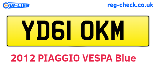 YD61OKM are the vehicle registration plates.