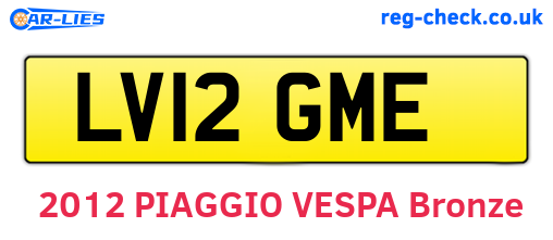 LV12GME are the vehicle registration plates.