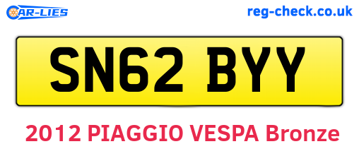 SN62BYY are the vehicle registration plates.