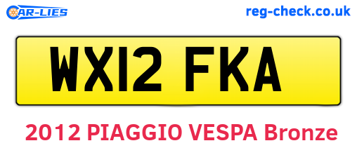 WX12FKA are the vehicle registration plates.