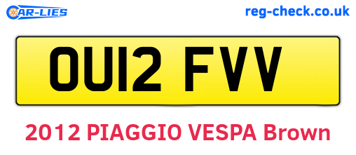 OU12FVV are the vehicle registration plates.