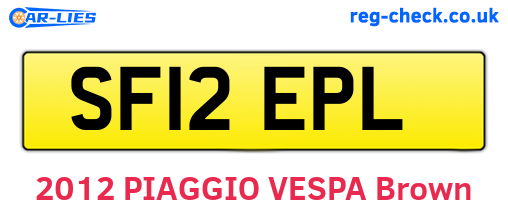 SF12EPL are the vehicle registration plates.