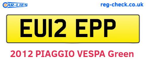 EU12EPP are the vehicle registration plates.