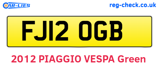 FJ12OGB are the vehicle registration plates.