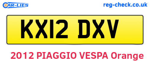 KX12DXV are the vehicle registration plates.