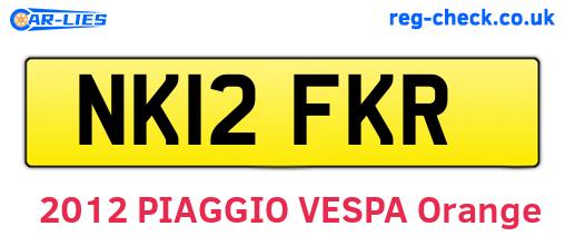 NK12FKR are the vehicle registration plates.
