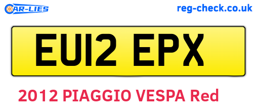EU12EPX are the vehicle registration plates.